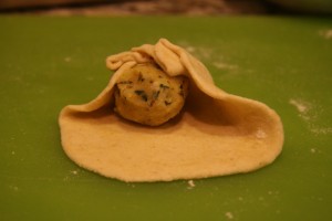 Aloo Parathas Folding Together