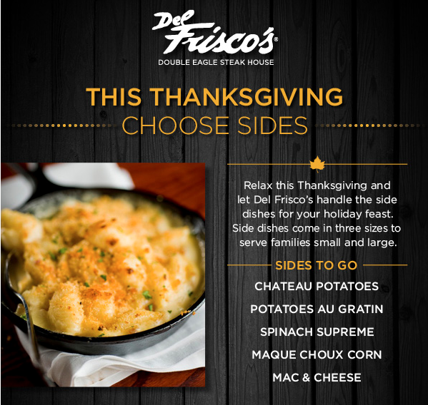 Del Frisco's Thanksgiving sides