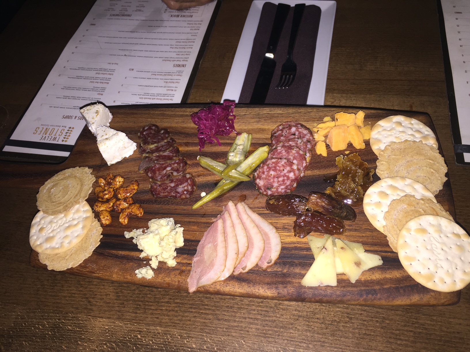 cheeseboard and meats at 12 stones via dallasfoodnerd.com