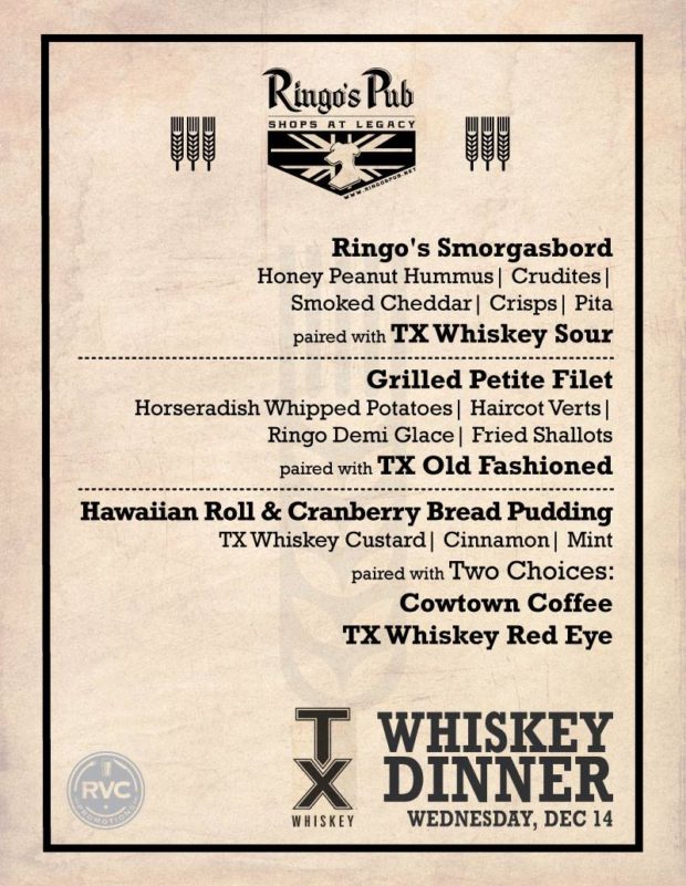 TX Whiskey Dinner at Ringo's Pub DallasFoodNerd